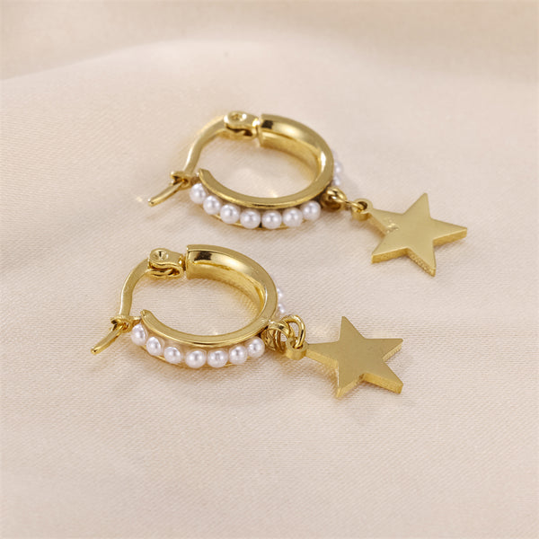 Pearly Star Hoops
